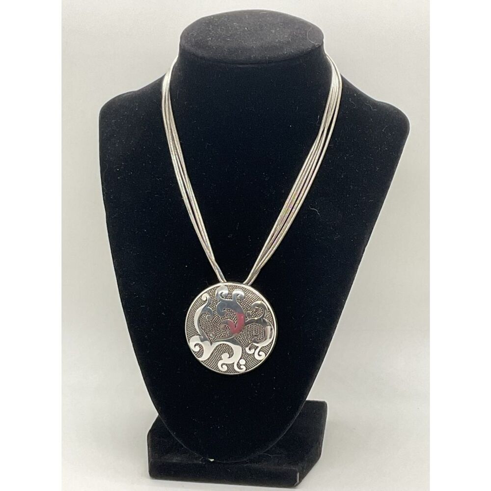 Brighton Sheba Multi-Strand Necklace with Decorative Round Pendant/Brooch